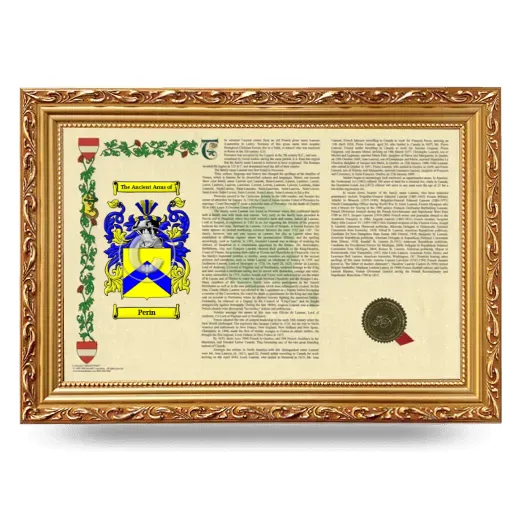 Perin Armorial Landscape Framed - Gold