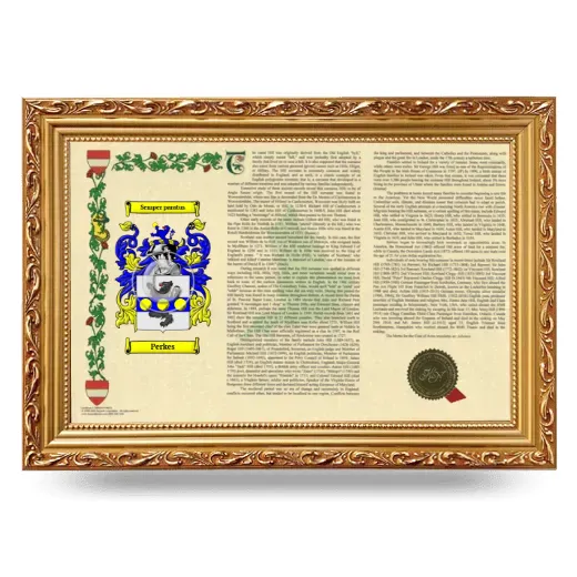 Perkes Armorial Landscape Framed - Gold