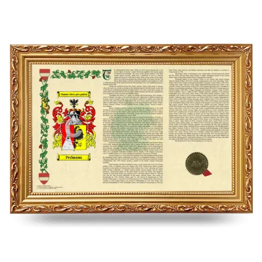 Perlmann Armorial Landscape Framed - Gold