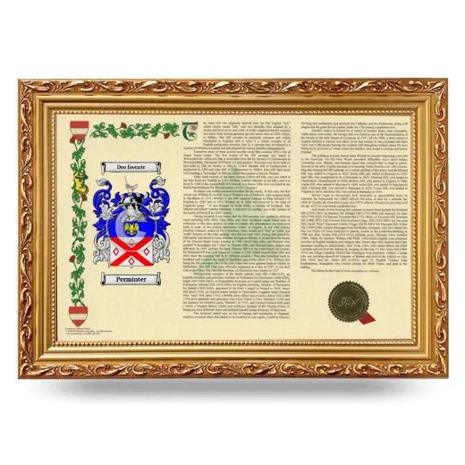 Perminter Armorial Landscape Framed - Gold