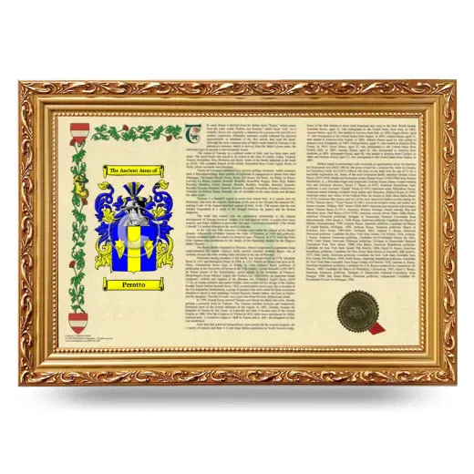 Perotto Armorial Landscape Framed - Gold