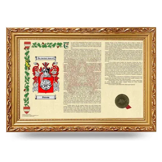 Person Armorial Landscape Framed - Gold