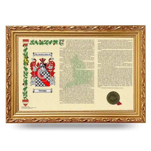 Pertrige Armorial Landscape Framed - Gold