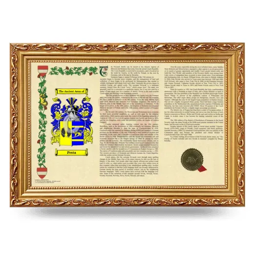 Pesta Armorial Landscape Framed - Gold