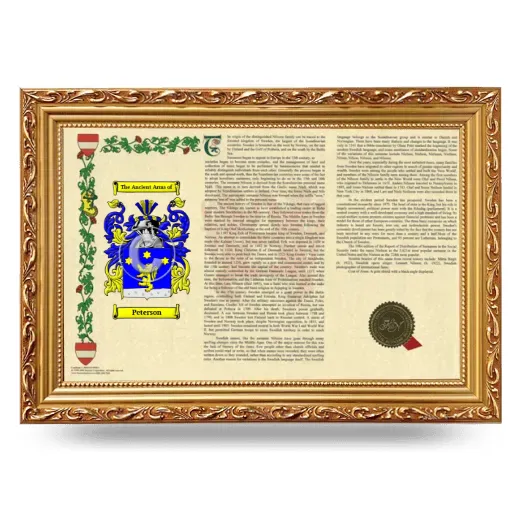 Peterson Armorial Landscape Framed - Gold