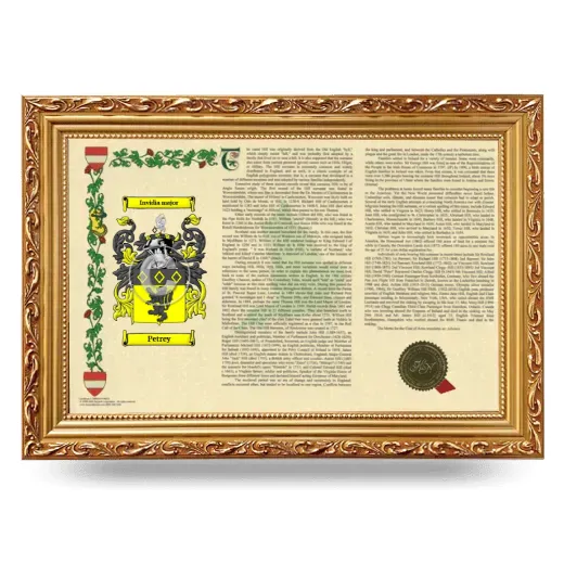 Petrey Armorial Landscape Framed - Gold