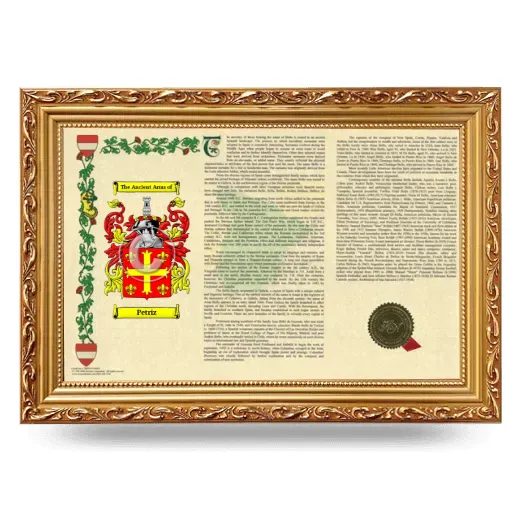 Petriz Armorial Landscape Framed - Gold