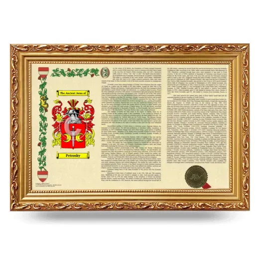 Petrosky Armorial Landscape Framed - Gold