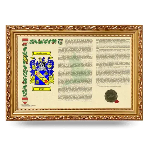 Petry Armorial Landscape Framed - Gold