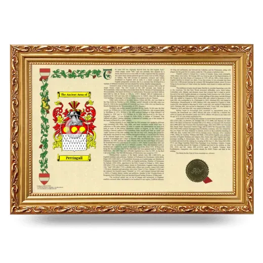 Pettingall Armorial Landscape Framed - Gold