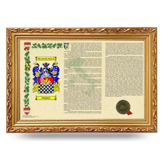 Pezzetti Armorial Landscape Framed - Gold