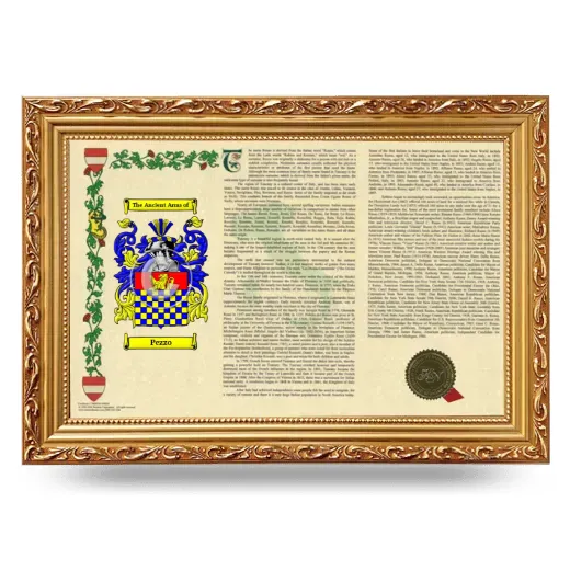 Pezzo Armorial Landscape Framed - Gold