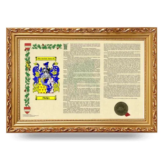 Phelps Armorial Landscape Framed - Gold
