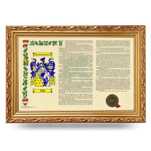 Philp Armorial Landscape Framed - Gold
