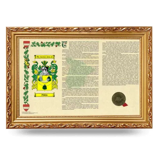 Piñón Armorial Landscape Framed - Gold