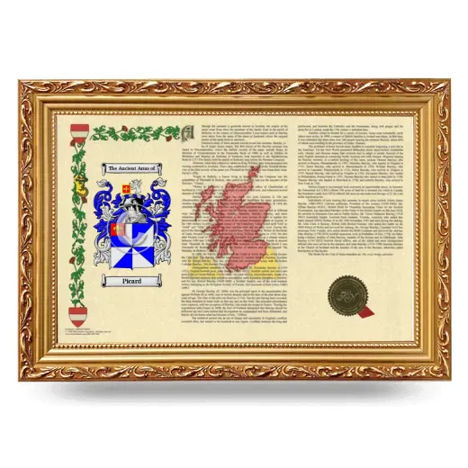 Picard Armorial Landscape Framed - Gold