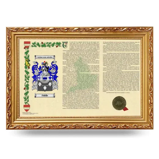 Piddle Armorial Landscape Framed - Gold
