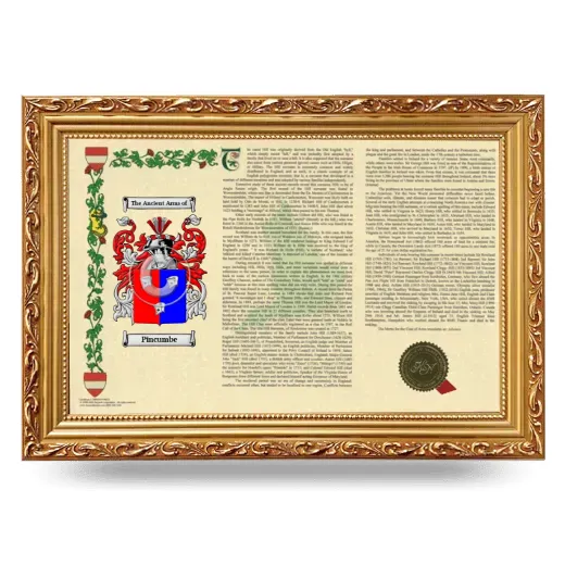 Pincumbe Armorial Landscape Framed - Gold
