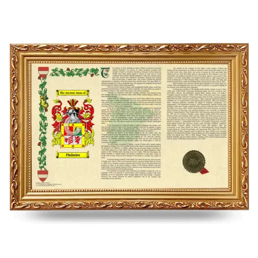 Pinheiro Armorial Landscape Framed - Gold