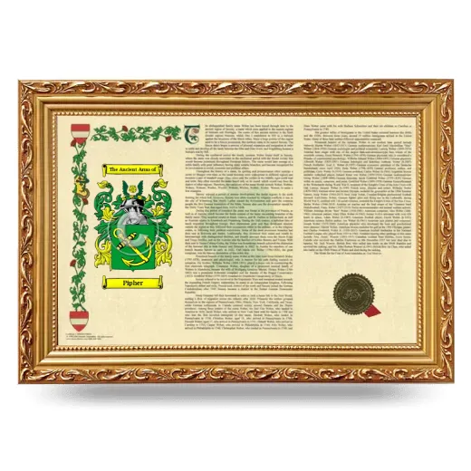 Pipher Armorial Landscape Framed - Gold