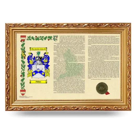 Pirian Armorial Landscape Framed - Gold