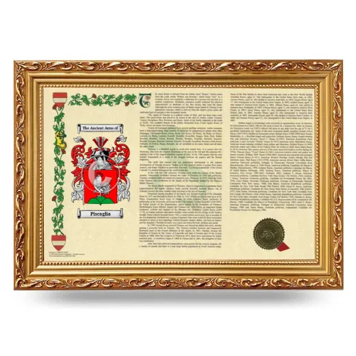 Piscaglia Armorial Landscape Framed - Gold