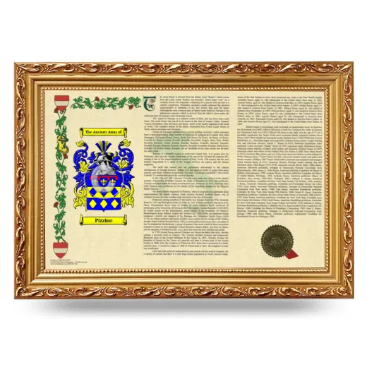 Pizzino Armorial Landscape Framed - Gold