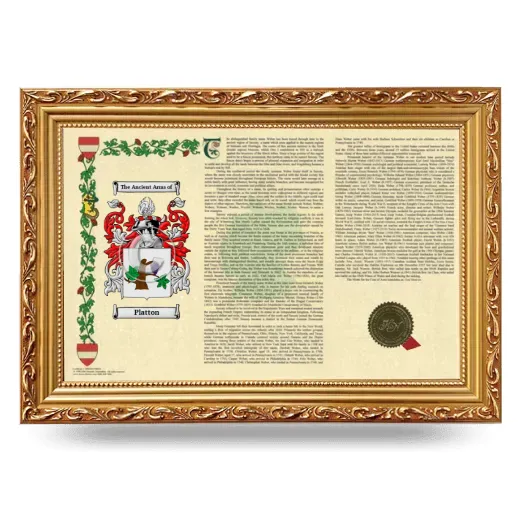 Platton Armorial Landscape Framed - Gold