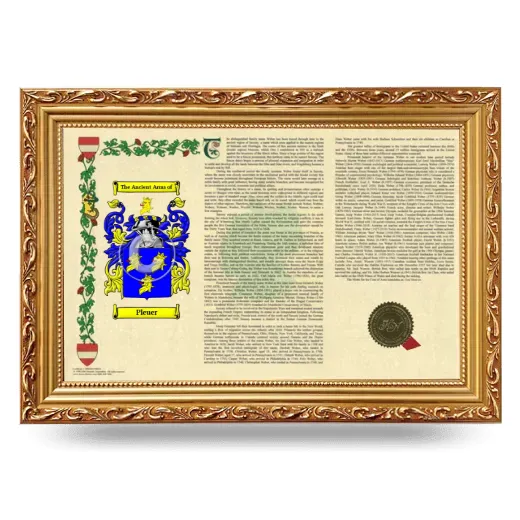 Pleuer Armorial Landscape Framed - Gold
