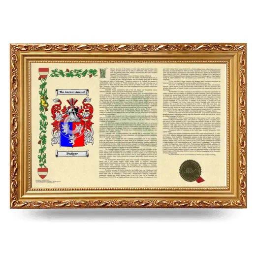 Podger Armorial Landscape Framed - Gold