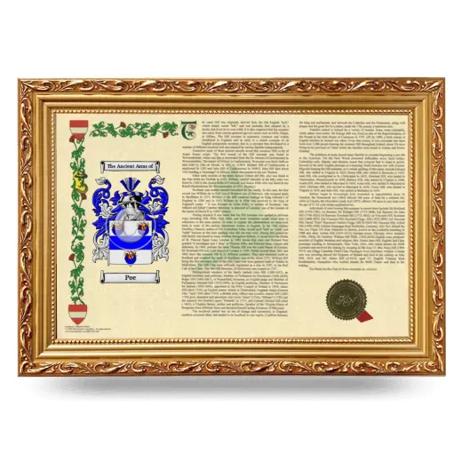 Poe Armorial Landscape Framed - Gold