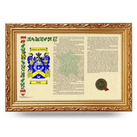 Poiry Armorial Landscape Framed - Gold