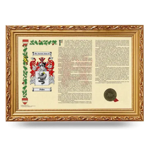 Poles Armorial Landscape Framed - Gold