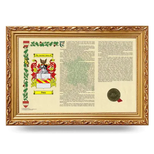 Pons Armorial Landscape Framed - Gold