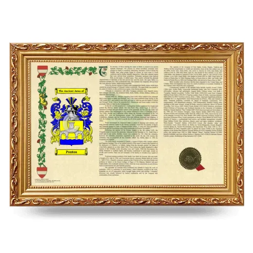 Pontos Armorial Landscape Framed - Gold