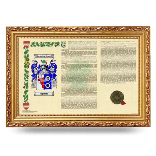 Poppens Armorial Landscape Framed - Gold