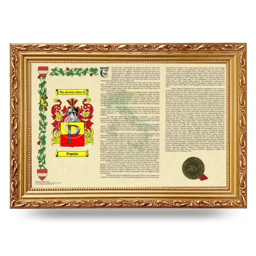Populo Armorial Landscape Framed - Gold