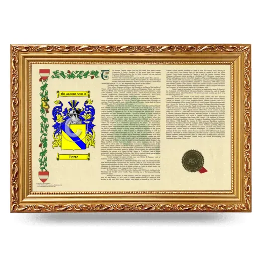 Porte Armorial Landscape Framed - Gold