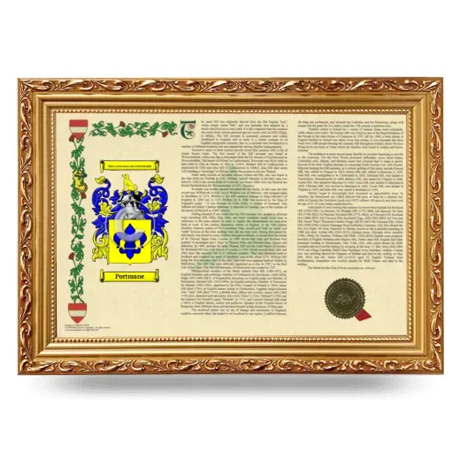 Portmane Armorial Landscape Framed - Gold