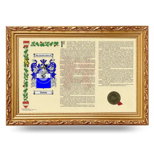 Posten Armorial Landscape Framed - Gold