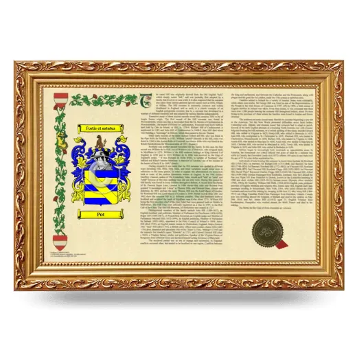 Pot Armorial Landscape Framed - Gold