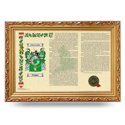 Potinger Armorial Landscape Framed - Gold