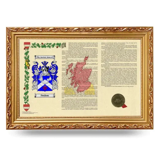 Poulson Armorial Landscape Framed - Gold