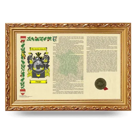 Poupa Armorial Landscape Framed - Gold