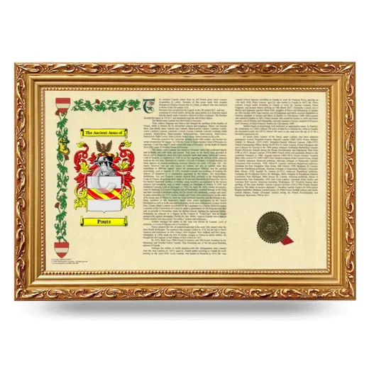 Pouts Armorial Landscape Framed - Gold