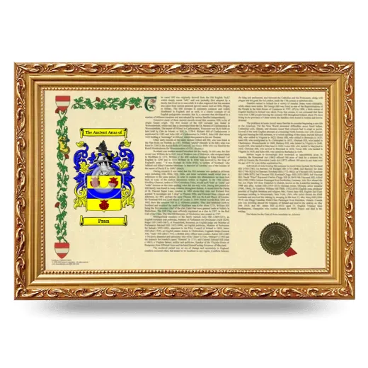 Pran Armorial Landscape Framed - Gold