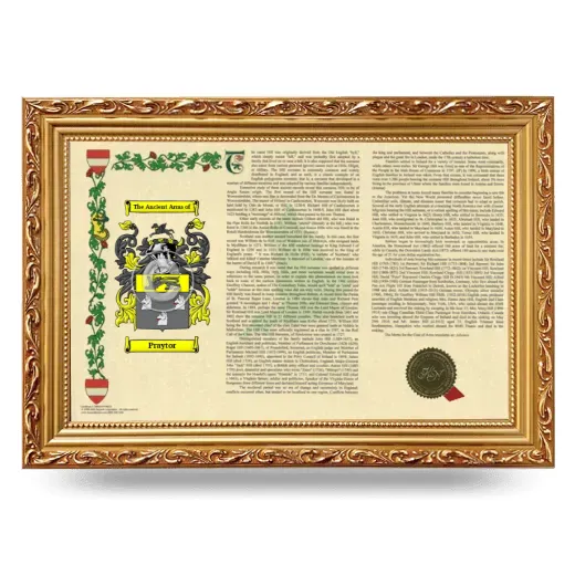 Praytor Armorial Landscape Framed - Gold