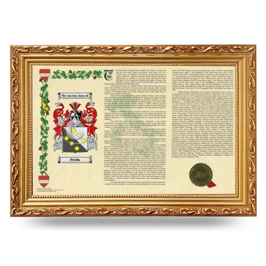 Preda Armorial Landscape Framed - Gold