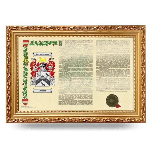 Preece Armorial Landscape Framed - Gold