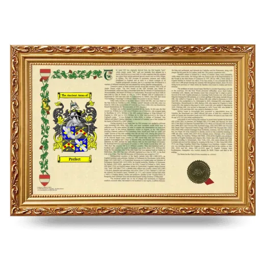 Prefect Armorial Landscape Framed - Gold